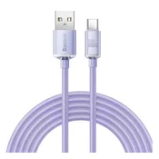 BASEUS CRYSTAL SHINE USB kabel za prijenos podataka - Type-C, 200 cm, ljubicasta CAJY000505