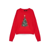 VERO MODA Pulover zlata / zelena / roza / rdeča