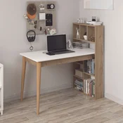 Hanah Home radni sto Calvia, 120 cm, beli / orah