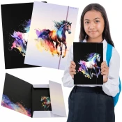 STARPAK KONJ LAMINIRANA šolska mapa z elastičnim trakom ZA DEKLETA A4 STARPAK