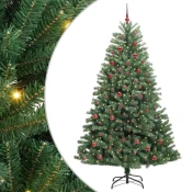 Umjetno božićno drvce s nogom Zelena 210 cm PVC i metal