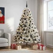 Umetna božična jelka z bučko 180 cm 300 LED Toplo bela