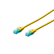 CAT 5e U-UTP patch cord, PVC AWG 26/7, length 5 m, color yellow
