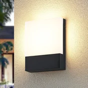 Lindby Vanira LED stenska svetilka za zunanje prostore, kotna - Sodobni - temno siva, bela - Kovina