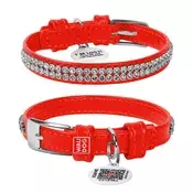 Ovratnica s kristalčki 19-25cm rdeča