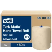 Papirnate brisače v dvoslojni roli. TORK Matic naravni papir za brisače 150 m/600 kosov H1
