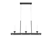 Markslöjd LED viseča svetilka Dining, črna, dolžina 82 cm, železo, dim. - Dnevna soba / jedilnica - črna mat, prosojna - Kovina