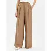 Weekend Max Mara Hlače iz tkanine Diletta 2415131062 Rjava Wide Leg
