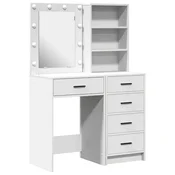 Vidaxl Toaletna mizica 2 szt. Bela 50 x 41 x 135 cm Konstruiran les
