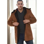 PLT9399 DEWBERRY SUEDE MENS COAT-OPEN CAMEL