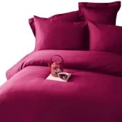 Issimo Satenska napenjalna rjuha SIMPLY BORDO 180x200 + 50x70(2). ISSIMO HOME, bordo