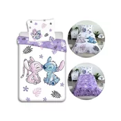 Disney DISNEY Stitch Obojestranska bombažna posteljnina, Otroška posteljnina z zadrgo, 100% bombaž, 160x200 cm, OEKO-TEX