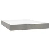 Vidaxl Vzmetnica z žepkasto vzmetjo srednje trdote svetlo siva 140x220x20 cm žamet