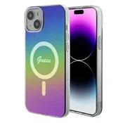 Guess OVITEK GUESS HARDCASE ZA MAGSAFE IPHONE 15 PLUS 6.7 S MAVRIČNO MAVRIČNO