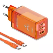 Moxom lx-hc824 60w pd type c na type c narandzasti Kucni punjac ( P1278 )