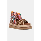 Kurt Geiger London sandali ženski usnjeni Orson Cross Scarf Sdl