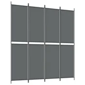 Vidaxl Paravan 4-delni antracitna 200x220 cm blago