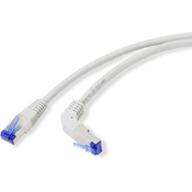 Renkforce Renkforce RF-4892524 RJ45 omrežni kabel\, Patch kabel CAT 6a S/FTP 0.15 m siva 90° kotni navzdol 1 kos, (20415469)