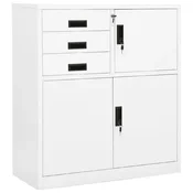 Vidaxl Pisarniška omara bela 90x40x102 cm jeklo