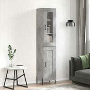 Vidaxl Visoka omara betonsko siva 34,5x34x180 cm inženirski les