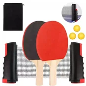 Set za namizni tenis Ping Pong miza z mrežo, loparji in žogicami 6 kosov