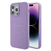 Guess Ovitek Guess Saffiano MagSafe za iPhone 15 Pro - vijoličen