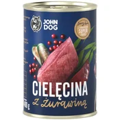 shumee John Dog Adult | Berry | 400g pločevinka - telečja z brusnicami 400g