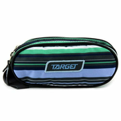 Školska pernica Target, Dvokomorna, zeleno-plavo-sive pruge