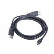 Gembird 2x USB 2.0 A/mini-B M USB kabl 0,9 m Crno