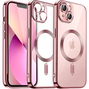GS Ovitek za iPhone 13, Electro MagSafe, roza + zaščita za zaslon