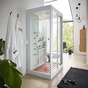 Parna tuš kabina White Luxory XL Bela