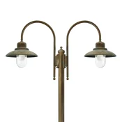 Moretti Luce Luči na drogu Casale 270cm 2 luči - Antični - starinska medenina, prozorno - Kovina