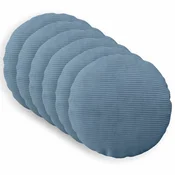 vidaXL Prevleka za blazino 6 pcs HEERLEN Modra O 60 cm korduroy