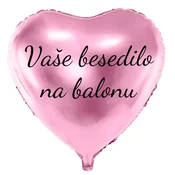 Personal Balon iz folije z besedilom - Roza srce, 61 cm