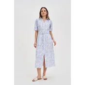 Marisse Cotton Dress With A Belt, White