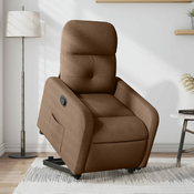 Vidaxl Naslanjač s funkcijo vstajanja rjavo blago