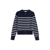 TOMMY HILFIGER Pletena jopa temno modra/bela