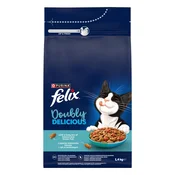 Felix Doubly Delicious briketi za mačke z lososom in morskimi ribami 1,4 kg