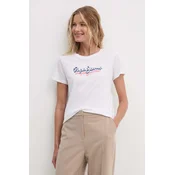 Bombažna kratka majica Pepe Jeans ENARA ženska, bela barva, PL505879