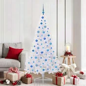 Vidaxl Umestno božično drevo med 300 LED Bela 180 cm PVC in jeklo