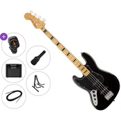 Fender Squier Classic Vibe 70s Jazz Bass MN LH Premium SET Black Elektricna bas gitara
