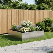 Vidaxl Vrtni lonček Srebrna 100 x 100 x 30 cm Nerjaveče jeklo