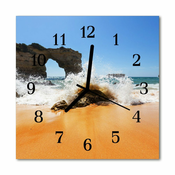 tulup.si Steklena kvadratna ura Plaža 30x30 cm