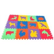 Malý Génius - Puzzle Djecja pjenasta podloga za puzzle Životinje domace / divlje 12 komada 6 boja 120x90 II - 3+ dijelova