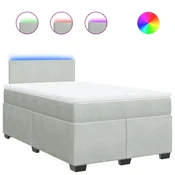Vidaxl Box spring postelja z vzmetnico svetlo siva 120x200 cm žamet
