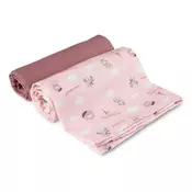 Canpol baby muslin pelena 70x70 cm bonjour paris pink - 2 kom ( 26/901_pin )