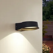 Lindby LED zunanje stensko svetilo Jesiba, antracit, aluminij, O 16cm - Sodobni - antracitna, prozorna