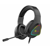 C-TECH gaming slušalke z mikrofonom Midas (GHS-17), priložnostne igre, RGB osvetlitev, 3,5 mm jack+USB(sub.) črne