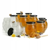 shumee 20x stekleni kozarec UL 380 ml za med, marmelado, darilne poročne steklenice
