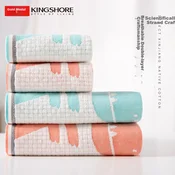 King Shore Set peškira, 4 komada, Plavo-roze